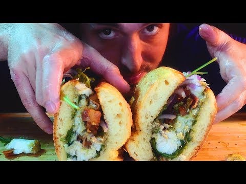 Making HUGE SPICY Chutney Fish Sandwich ASMR ( Real Sounds ) 자막 字幕  उपशीर्षक | Nomnomsammieboy