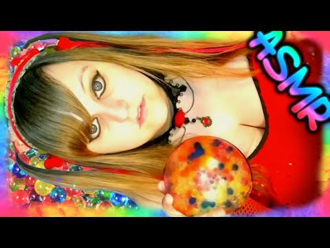 ASMR 🌕💦 Big Water Bead Stress Ball ♡ Squeezing Pearl Beads, Squish Ball, Plastic Sounds, Manicure ♡