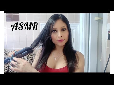 Asmr~ Straightening my hair & hairbrushing