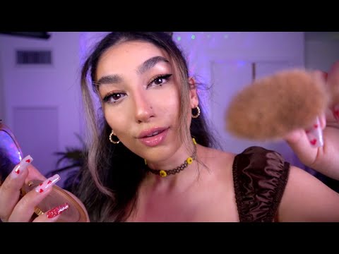 ASMR | Doing Your Valentine's Day Makeup 💗 (realistic with layered sounds)