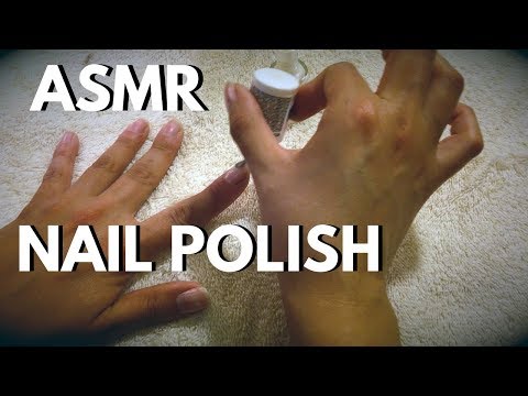 ASMR Nail polish and chewing gum, no talking