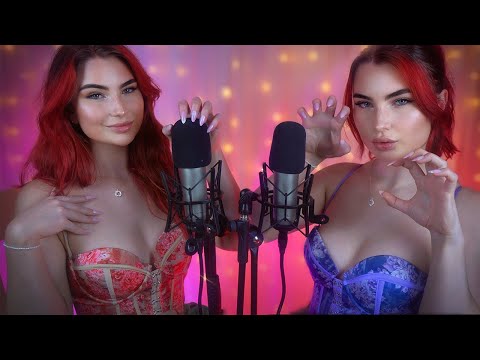 ASMR Twin Microphone Scratching ~ Double Trouble ૮₍˶ •. • ⑅₎ა ♡ 4K