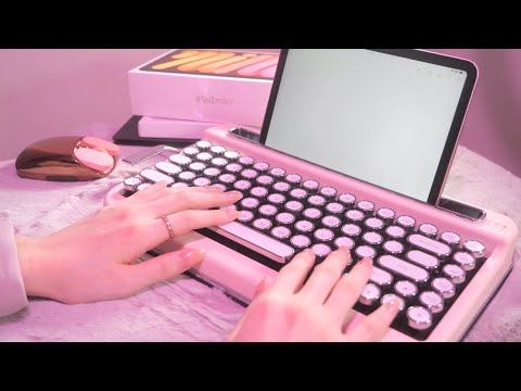ASMR iPad mini 6 🍎 Cute Accessories, Keyboard, Mouse Sounds (Whispering)