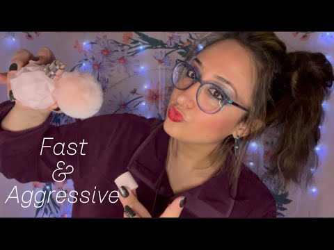 ASMR Fast and Aggressive random triggers & Gum Chewing 🤩 (with Ariel guest appearance)