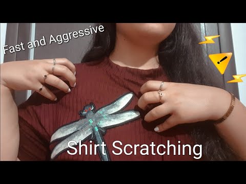 ASMR|SUPER fast and aggressive SHIRT scratching⚠️⚡
