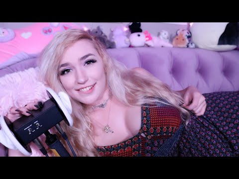 ASMR slow mouth sounds & tongue clicking | lens touching/tapping | hair play | “its okay" "relax" 💜