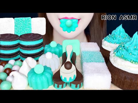 【ASMR】【咀嚼音 】MINT CHOCOLATE DESSERTS チョコミントデザート EDIBLE SPOON MUKBANG 먹방 食べる音 EATINGSOUNDS NOTALKING