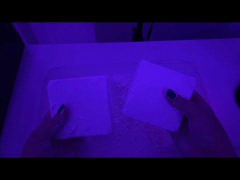 ASMR crushing gym chalk for the first time 💜😌 | Whispered
