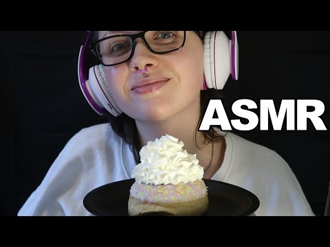 ASMR Squirty Cream Sprinkle Donuts [Eating Sounds- No Talking]