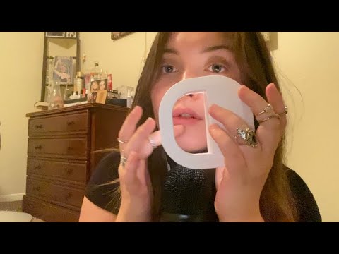 asmr ☆ lip/face tracing w/ light | mic pumping/swirling | stutters| hand movements | mouth sounds
