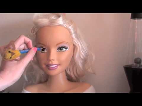 ASMR barbie head makeup