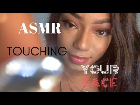 ASMR- Touching your face with rhinestones ,Nature sounds,Whispers,close up Attention