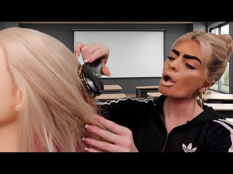 british chav girl does ASMR on you & plays with your hair  💆🏼‍♀️ (roleplay)