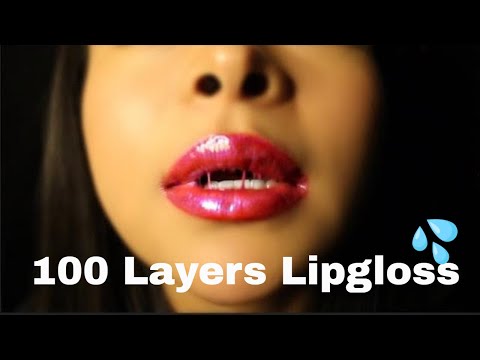 ASMR 100 layers of lipgloss + count you to sleep
