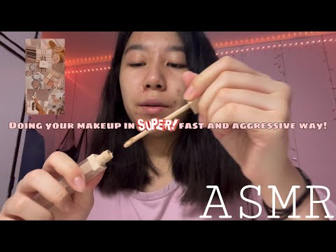 Doing your makeup in SUPER fast and aggressive way! | ASMR