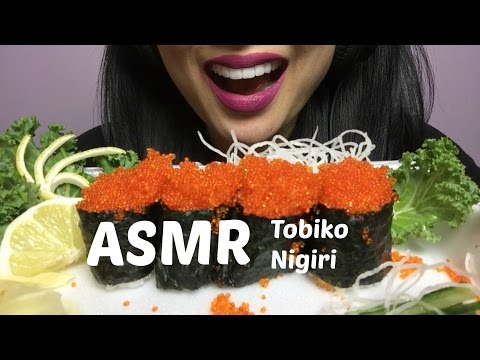 ASMR Tobiko Nigiri (Crunchy Flying Fish Roe) NO TALKING Eating Sounds | SAS-ASMR