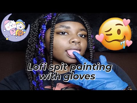 ASMR | Lofi Spit Painting with Gloves ~ Close and Personal #asmr #spitpainting