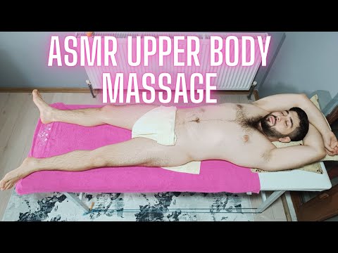ASMR UPPER BODY GUY MASSAGE-chest,leg,arm,foot