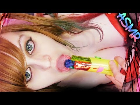 ASMR 🍭 Lollipop Licking ░  Triple Power Push Pop ♡ Wet Mouth Sounds, Candy, Food, Eating ♡