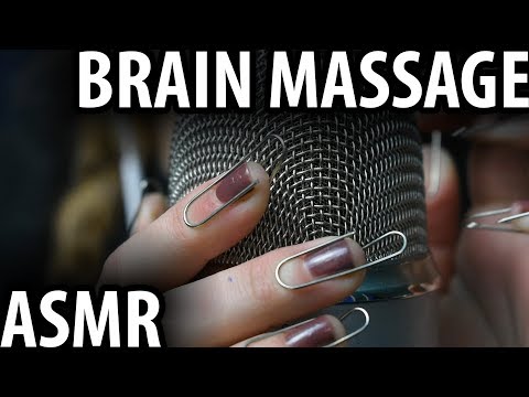 ASMR  BRAIN MASSAGE (No talking) ♥ Ear to Ear brain scratching with paperclips/nails.