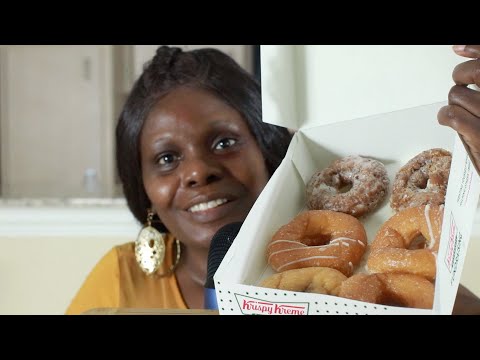 Krispy Kreme Pumpkin Spice Donuts ASMR EATING SOUNDS