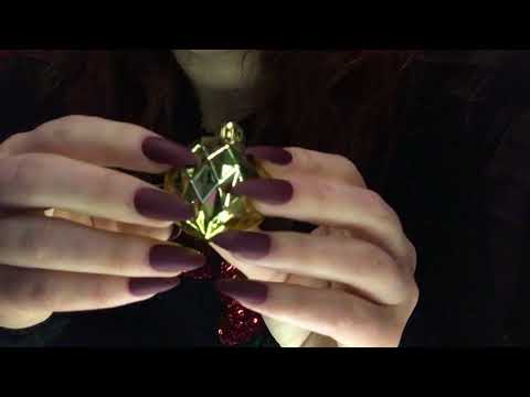 Christmas scratching and tapping with stiletto nails (No Talking) [ASMR]