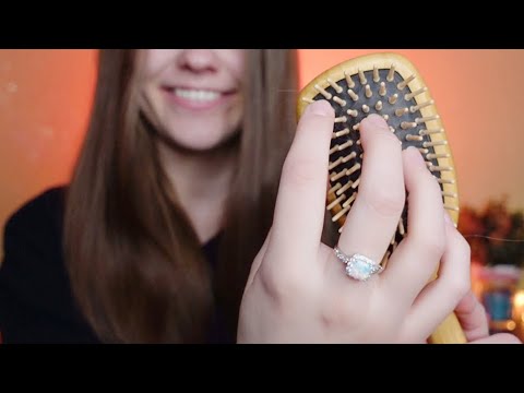 ASMR Hair Brush Sounds | Hair Brush Tapping and Bristle Scratching for Tingles (Whispered)
