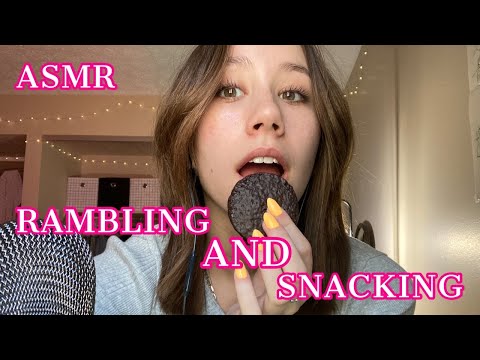 ASMR | chill whisper ramble and eating (snacking) for sleep