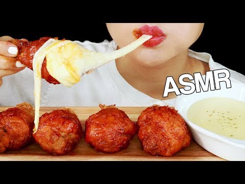 ASMR FIRE SAUCE FRIED CHICKEN & STRETCHY CHEESE 🧀 EATING SOUNDS MUKBANG NO TALKING