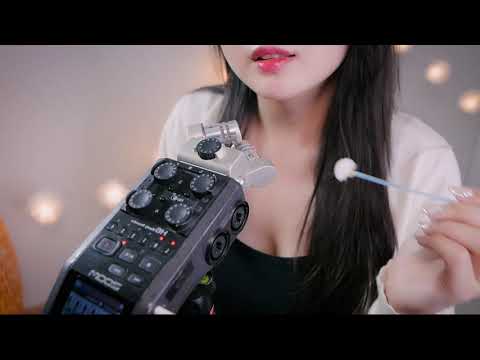 ASMR 소근소근 수다와 솜털 귀청소 , Fluffy Ear cleaning & whispering asmr