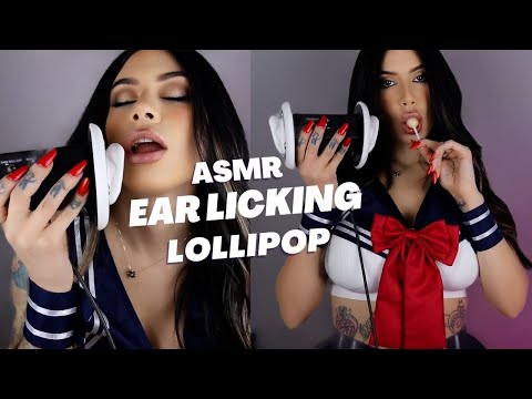 ASMR (ANIME GIRL) EAR LICKING | LOLLIPOP LICKING