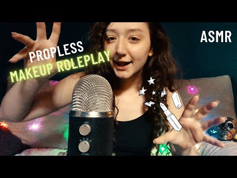 ASMR Doing Your Makeup *Propless Roleplay* (Fast & Aggressive Invisible Triggers)