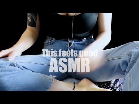 ASMR Jean Scratching, "This feels good"