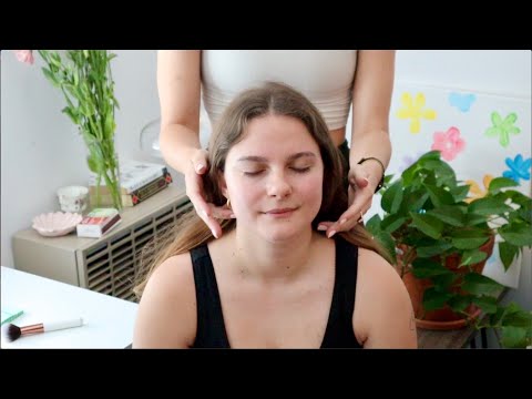 ASMR | Hair play & gentle scratching on Giselle 🌸 (whispered)