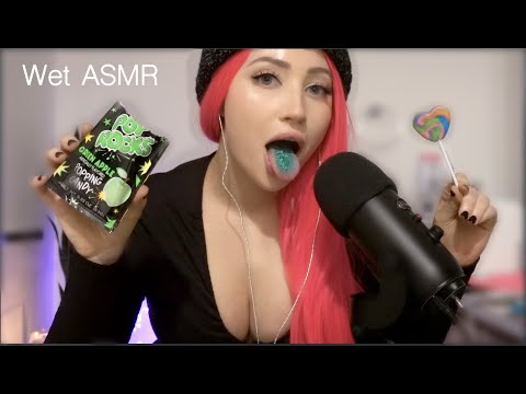 WET MOUTH CANDY ASMR 🍬🍭 Sucking, Pop Rocks, Mouth Sounds, Tapping..