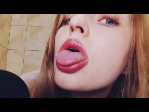 asmr LICKING LENS 😜🤤💦 tongue flicking,  kissing, wet mouth sounds