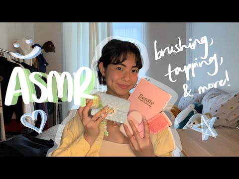 asmr: brushing and tapping with pastel colored things