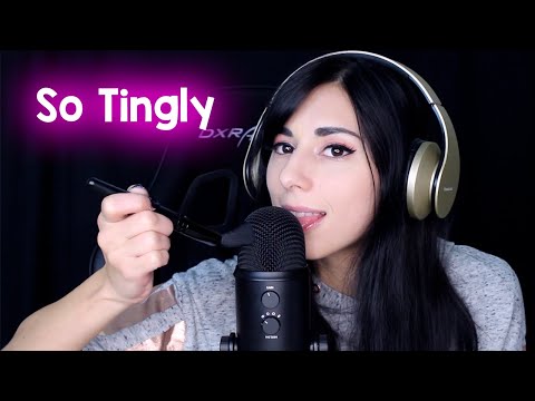 ASMR Simple Mouth Sounds and Mic Brushing on the Blue Yeti - Breathing, Licking, Mixed Triggers