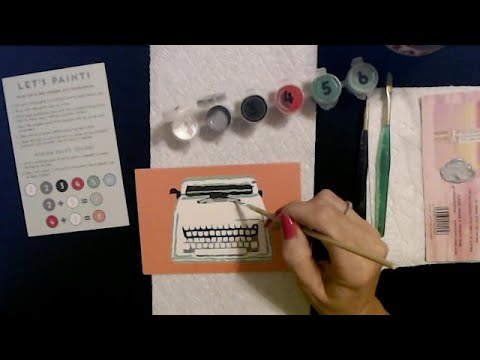 ASMR | Painting a Paint-By-Numbers Typewriter (Whisper)