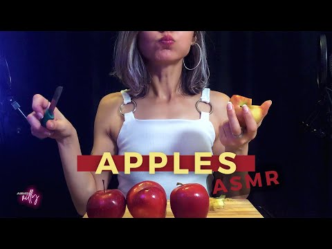 ASMR | Mukbang | Apple Tapping, Cutting & Biting Sounds | Apple ASMR Eating (No Talking)