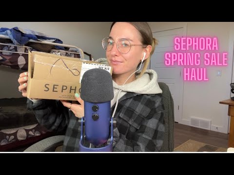 ASMR | Sephora 2022 spring sale haul (100% whispering, tapping, lid sounds, etc.)