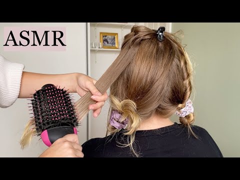 ASMR | FRIEND IS STYLING MY HAIR WITH REVLON AIR STYLER 🧡 (hair play, brushing, styling, no talking)
