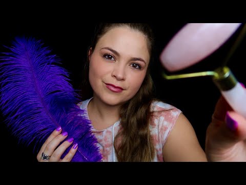 ASMR | Face Attention For Relaxation | Face Touching, Feathers, Face Brushing, Measuring |