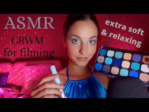 ASMR Get ready with me for filming (EXTRA SOFT & RELAXING)😌🎬💙💜💙💜