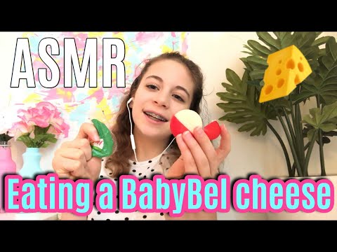 ASMR| eating a BabyBel Cheese! Sticky eating/ crunchy wrapper/ tacky wax/etc...