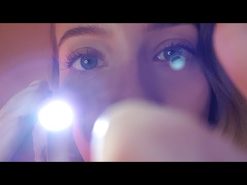 ASMR Very CLOSE UP EYE EXAM & INSPECTION, Follow The Light, Drawing Your Eyes, Measuring (LO-FI)