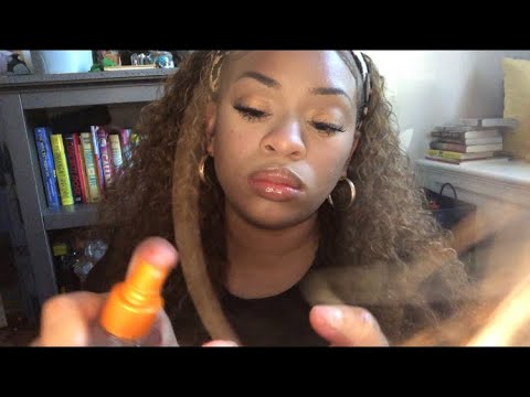 Asmr: Friend playing in your hair Role-play ( Personal Attention, Spray Sounds, Mouth Sounds, )