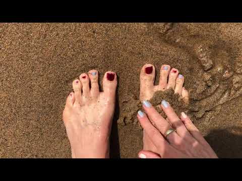 ASMR Sand toes water sounds