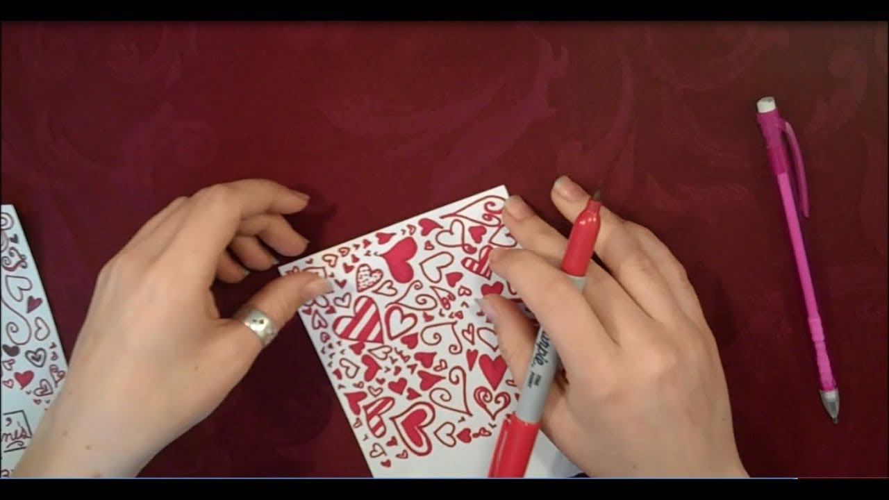 ASMR Happy V-Day! | Drawing & Coloring a Card for Y'all :)