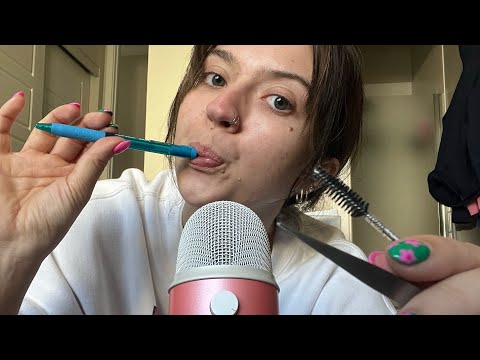 ASMR| Inaudible Whispered Personal Attention~ Pen Noms/ Spooly/ Doing Your Eyebrows~ Mouth Sounds